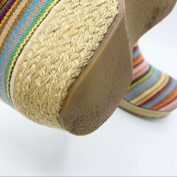 Dansko Vegan Woven Striped Colorful Comfort Espadrille Style Clogs Size 8 - Picture 12 of 15